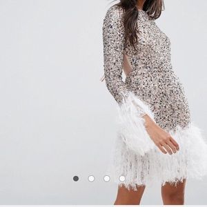 ASOS Feather Hem Mini Dress